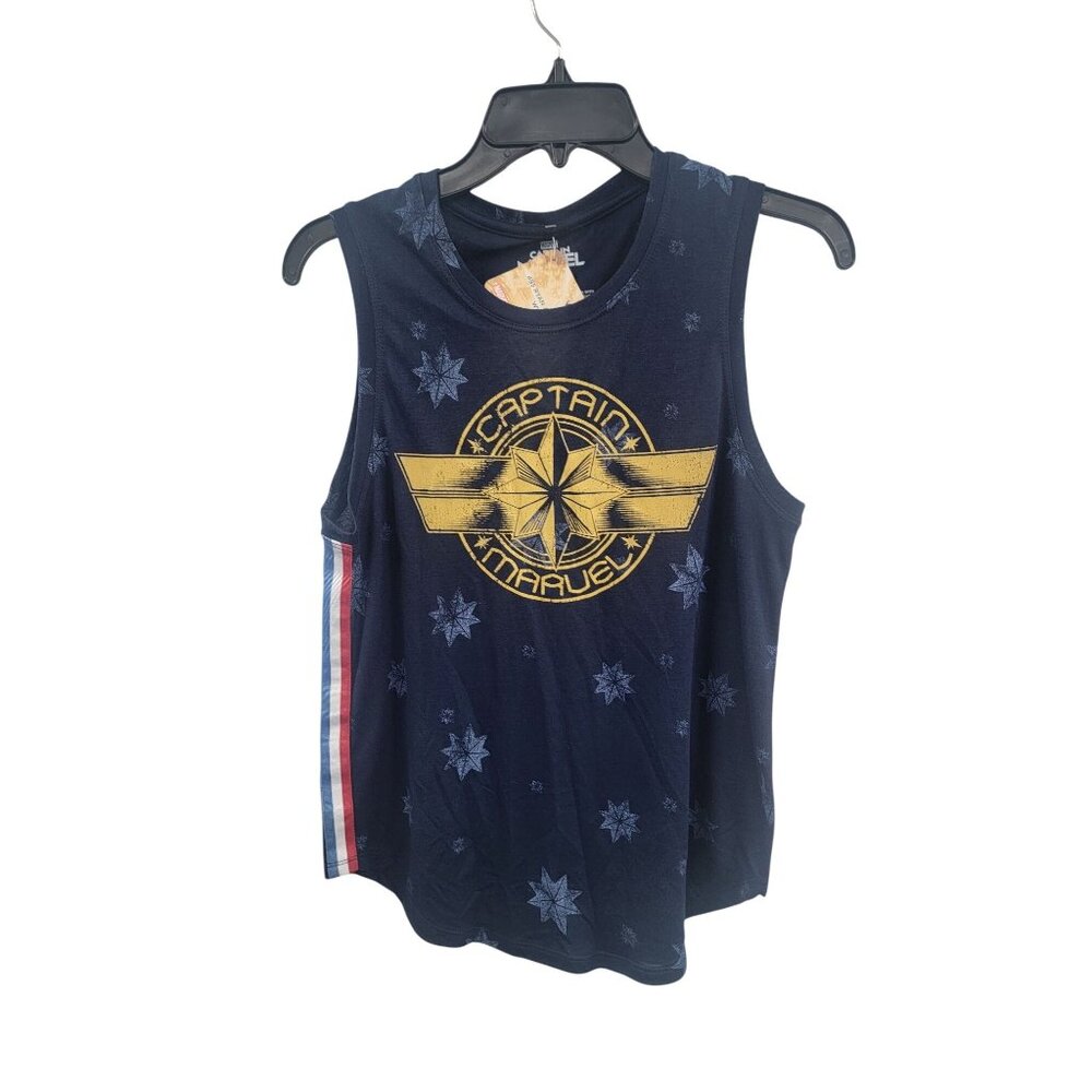 Captain Marvel Womens Tank Top Medium Marvel Star Print